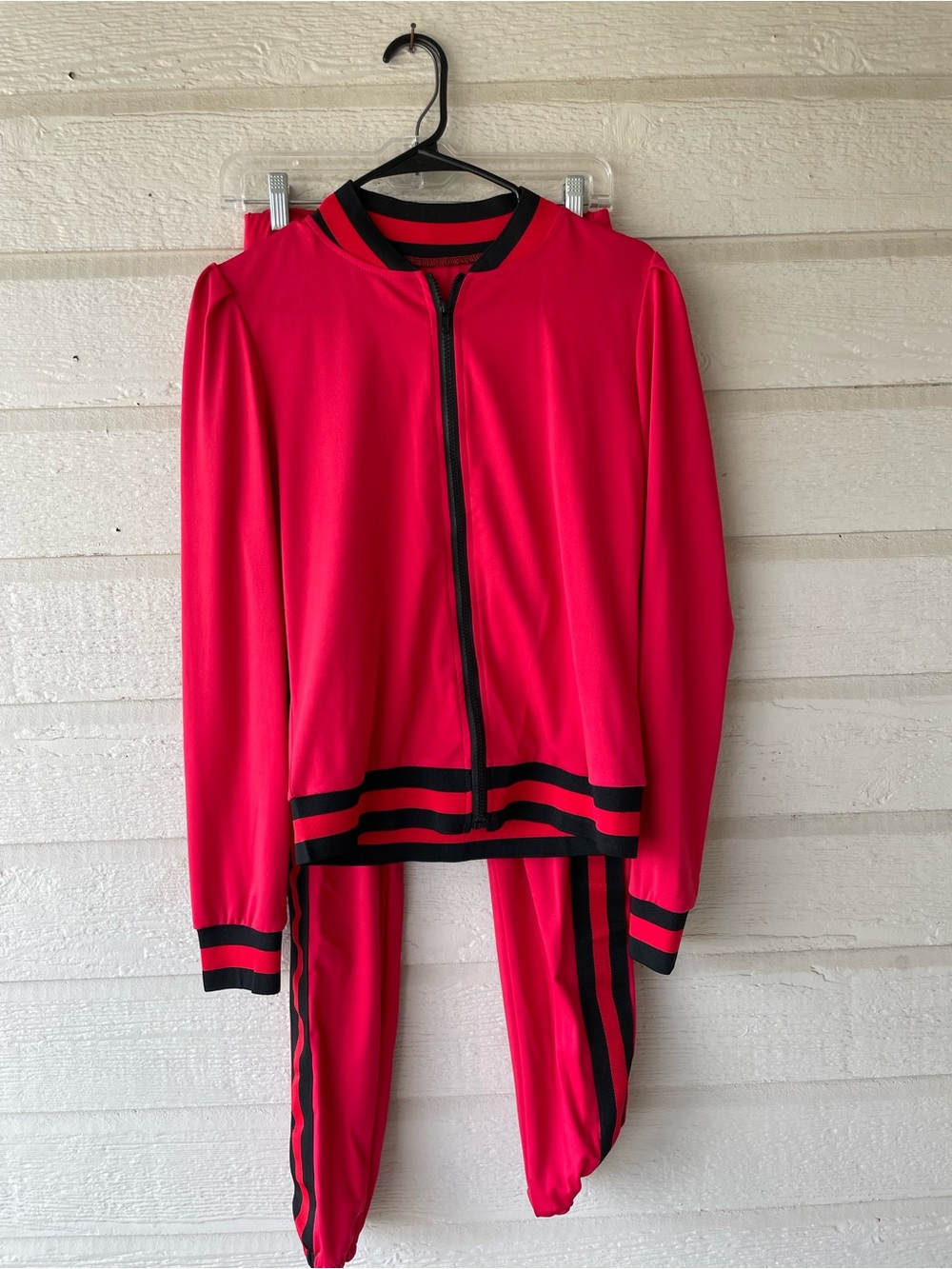 Red Black Women's Tracksuit Set M - HIPHOP COSTUME